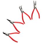 SUNEX TOOLS 3614V Snap Ring Pliers Set, 7" Internal Use Straight Nose Pliers, 7" Internal Use Bent Nose Pliers, 7" External Use Straight Nose Pliers, 7" External Use Bent Nose Pliers, 4Piece