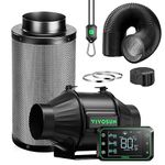 VIVOSUN Smart Air Filtration PRO T4 Kit 4", AeroZesh T4 Inline Duct Fan w/GrowHub E42A Temp. Humidity WiFi-Controller, Carbon Filter & Ducting, Cooling & Ventilation System for Grow Tent, Hydroponics