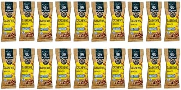 IChoose Unsalted Cashews, 2oz Individual Snack Packs (20 Count Bulk) — No Salt Added Whole Roasted Cashews · Office, Family & Pantry Pack · Plant-Based Protein · Gluten Free