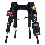 MELOTOUGH Tool Belt Suspenders Contruction Bag Suspenders Padded Work belt Suspenders for Carpenter/Electrician/Roofing/Farmer work Suspension Rig(H Back）