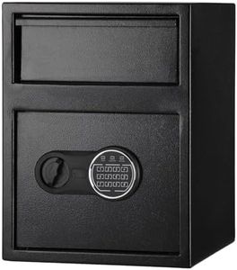 Depository Safe Box for Home, Digital Electronic Security Safe Box with Keypad, Locking Drop Box with Slot, Metal Lock Box with Two Emergency Keys for Valuables Jewelry in Hotel or Business