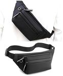 VRPRIME Waist Bag for Men Side Bag | Fanny Waist Pouch Pack | Travel Side Sling Waist Bag | Travel Essentials for Running, Riding a Bike (Black)
