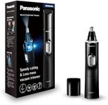 Panasonic ER-GN300K503 Electric Facial Ear Eyebrow and Nose Hair Trimmer for Men and Women, Waterproof for Easy Cleaning, Battery-Operated for Portable use, Black