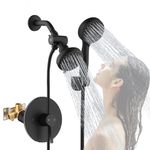 FRANSITON Matte Black Shower System High Pressure 5-Spray Rain Shower Head and Handle Combo Set with Valve 3-Way Diverter for Bathroom