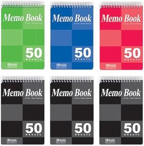 BAZIC Products Small Notebook Memo Size Pad, 4"x6" Spiral Top Bound, 50 Sheets Wirebound Pocket Personal Notebooks, Assorted Color, Total 48 Count