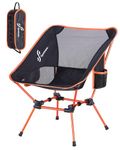 Camping Chair, Sportneer Lightweight Portable Folding Camping Chairs for Adults Compact Camp Chairs Foldable Backpacking Chair Outdoor Chair for Camping Hiking Beach Lawn Picnic Travel (1, Orange)