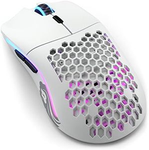 Glorious Gaming - Model O Wireless Gaming Mouse - RGB Mouse with Lights 69 g Superlight Mouse Honeycomb Mouse (Matte White Mouse)