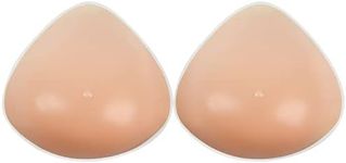 Vollence One Pair Triangle Silicone Breast Forms Mastectomy Prosthesis Bra Enhancer Inserts Concave Bra Pads, Nude, A