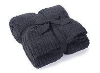 Barefoot Dreams CozyChic Ribbed Throw Blanket (Almond) (Slate Blue)