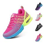 Womens Trainers Running Shoes Air Cushion Gym Shoes Athletic Sports Breathable Lightweight Jogging Sneakers for Ladies Fashion Walking Shoes Red Size 5 UK