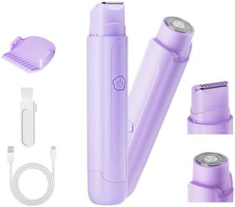 Bikini Trimmer for Women - 2 in 1 Women Electric Razor, Rechargeable Body Hair Trimmer and Facial Hair Remover, IPX7 Waterproof Wet & Dry Use Womens Electric Shaver for Bikini Underarm Leg Arm Body