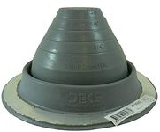 Dektite #3 Gray EPDM Metal Roof Pipe Flashing, Round Base, Pipe OD 1/4" - 5"