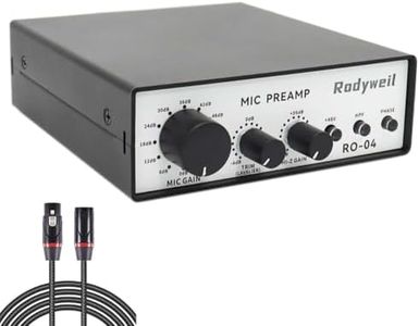 Rodyweil RO-04 Pro Mic Preamp for Dynamic Condenser Microphone,Lavalier Mic, Vocal, Instrument Recording and Mobile Podcast