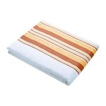 Clara Jones Flannel Blanket | Durable, Soft, Practical, Comfortable and Luxurious | Natural and White Fabric with Colour Stripes | 72 x 90 inches (Gold / Brown Stripes, 1)