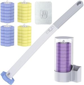 Disposable Toilet Brush,36pcs Wand Cleaner Refills Wall Mounted Toilet Bowl Brush Holder Set Toilet Cleaning System for Bathroom Cleaning