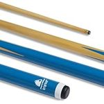 PowerGlide Snooker Pool or Billiard Cue Stick | Original 1-Piece | Poplar Shaft with Painted Butt | Assorted Weights | Junior Length 48" | 10mm Tip | Blue