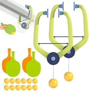 Door Ping Pong Game Over The Door, 2026 New Adjustable Hanging Table Tennis Trainer with 2 Paddles and 6 Balls, Portable Indoor Sports Game for Kids and Family (2 Set)