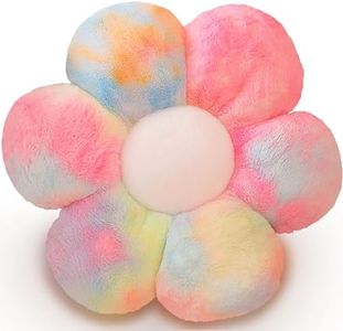 AmyToo 20” Flower Pillow Shaped Throw Pillow Colorful Cute Plant Pillows Aesthetic Room Squishy Floor Cushion Decor for Teen Girls Sofa Bedroom Kids' Throw Pillows