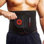 ActiveGear Waist Trimmer Belt for Stomach and Back Lumbar Support (Large: 9" x 46" - Red)