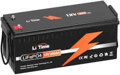 Litime 12V 200Ah LiFePO4 Battery, Built-in 100A BMS, Max. 2.56kWh Energy, up to 15000 Cycles, Lithium Iron Phosphate Battery Perfect for RV, Solar, Trolling Motor, Home Energy Storage, Off-Grid