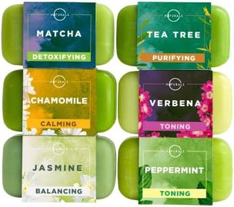 O Naturals 6-Piece Green Tea Herbal Essential Oils Natural Bar Soap Collection Moisturizing Face & Body Cleanser Gift Set Vegan Ingredients Shea Butter Enriched. Men & Women 4oz