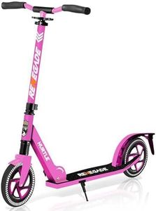 Hurtle Scooter – Scooter for Teenager – Kick Scooter – 2 Wheel Scooter with Adjustable T-Bar Handlebar – Folding Adult Kick Scooter with Alloy Anti-Slip Deck – Scooter with 8”