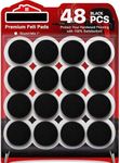 Ahamo 48 PCS Silicone Chair Leg Floor Protectors - Anti-Slip Furniture Leg Caps (25mm x 4mm) | Noise-Reducing Buffer for Furniture Legs | Table/Chair Rubber Leg Caps (Black)