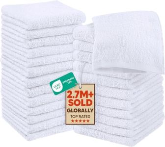 Utopia Towels 24 Pack Cotton Washcloths Set, 100% Ring Spun Cotton, Premium Quality Flannel Face Cloths, Highly Absorbent and Soft Feel Fingertip Towels, White