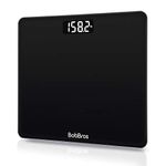 BobBros Precision Digital Body Weight Bathroom Scale Weighing Scale Smart Step-on Technology, Large Platform, 400 Pounds Weight Loss Monitor, Black