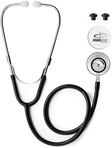 Primacare DS-9290-BK Adult Size 22 Inch Stethoscope for Diagnostics and Screening Instruments, Lightweight and Aluminum Double Head Flexible Stethoscope, Black