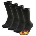 2 Pairs of Mens Thick Heat Trapping Insulated Boot Thermal Socks Pack Warm Winter Crew For Cold Weather