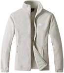 Women's Lightweight Full Zip Soft Polar Fleece Jacket Outdoor Recreation Coat With Zipper Pockets, Women-beige05, X-Large