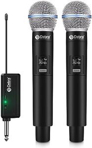 VHF Micrófono Inalámbrico Dinámico Micrófono Inalámbrico con Receptor Recargable para Karaoke, Amplificador de Mezclador de Sistema PA Boda, DJ, Fiesta, Discurso, Iglesia, Aula