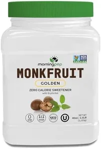 Morning Pep Monk Fruit Sweetener, golden Sugar Substitute, 2.5 lb, Keto Friendly, 1:1 Sugar Replacement, Zero Calorie, Non-GMO, Kosher, Golden - 2.5 lb