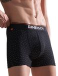 DAMENSCH Men's Deo-Cotton Deodorizing Trunk- Pack of 1- Spotted Black- Medium