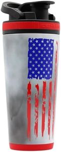 Ice Shaker Insulated Stainless Steel Shaker Bottle | 26oz, American Flag | Cold for 30+ Hours | Insulated Cup with Twist-on Agitator | Odor-Free Shaker Cup for Protein Shakes, Smoothies, Cocktails