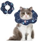 ComSaf Cat Cone Collar Soft, Protective Adjustable Cat Cones to Stop Licking After Surgery, Comfortable Lightweight Elizabethan Collar for Cat Kitten Prevent from Licking Wounds, Not Block Vision