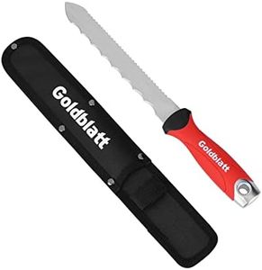 Goldblatt Insulation Knife, 8 Inch Stainless Steel Blade - Serrated Sharp Double Side Utility Knife Tool for Cutting Heat Material, Styrofoam - Rockwool Sod Cutter Lawn Repair Garden Knife