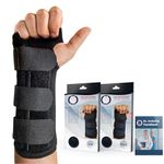 Doctor Developed Carpal Tunnel Wrist Brace - Wrist Support Brace Cane Wrist Straps - Carpal Tunnel Wrist Brace for Sleeping - Wrist Splint for Carpal Tunnel Relief - Medical Device & Handbook (Right Hand)