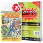 Comic Book Bags Regular Comic Size - Clear OPP 0.05MM - Premium Book Sleeve for Comic Book Storage and Book Cover Protection - Keep Your Collection Safe and Well-Preserved!