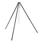 BORDSTRACT Portable Camping Tripod set, Outdoor Heavy-Duty Steel Cooking Tripod, Plug in Design, Adjustable Camp Tripod, Campfire Cooking Equipment, for Pot Roast, Camping BBQ(Black)