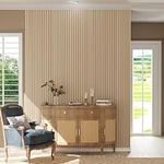 Oxdigi Wooden Slat Peel and Stick Wallpaper - Self-Adhesive Contact Paper with 3D Effect | Waterproof & Removable | PVC Contact Paper for Countertops & Cabinets | 35.4 in x 16.4 ft | Light Wood