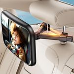 Baby Car Mirror for Baby Car Seat Safely Mirror Hook Clip Design for Rear Facing Infant Newborn 360° Rotation Baby Backseat Mirror with Wide Clear View, Shatterproof, Easy Install Baby Essentials