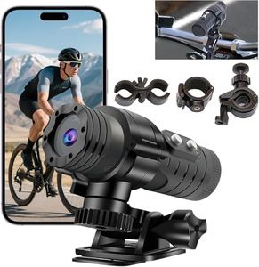 Motorcycle Dash Cam WiFi,Motorcycle Action Camera Waterproof IP66 with Anti-Shake,120°Wide-Angle Lens,1600 Mah Battery,Charge and Record Simultaneously,Bracket,Helmet Mount for Climbing,Skiing,Hiking