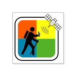 CafePress Geocache Man Square Sticker 3 X 3 Square Bumper Sticker Car Decal