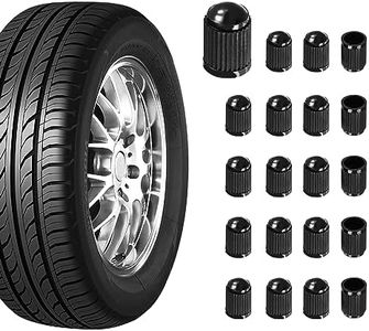 Ziciner 20 PCS Tire Valve Stem Caps, Plastic Car Tyre Valve Cap with O Rubber Seal, Dustproof Airtight Seal Wheel Stem Covers, Universal Accessories for Cars, SUVs, Bicycles,Trucks (Black)