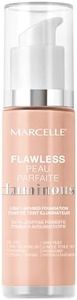 Marcelle Flawless Luminous Light-Infused Foundation, Ivory, Medium Coverage, Radiant Finish, Hypoallergenic, Fragrance-Free, Cruelty-Free, Paraben-Free, Non-Comedogenic, Oil-Free, 27 mL