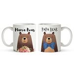 Fatbaby Mama Bear and Papa Bear Coffee Mugs,Father's Day Mother's Day gifts for Mom and Dad,Valentine's Day Christmas Gifts for Parents