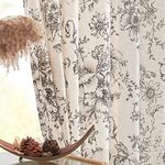 jinchan Linen Curtains Floral Curta