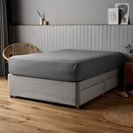 Silentnight Supersoft Double Fitted Sheet - Charcoal Grey Deep Fitted Bed Sheets with Elasticated Hems and Non Iron Fabric - Machine Washable and Hypoallergenic - Double 140 x 190cm - Charcoal Grey